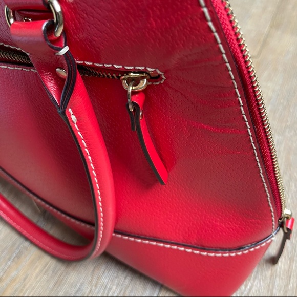 Kate Spade - Women’s - Deep Red Structured Bowler Handbag - Picture 7 of 13